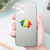 Sticker Sénégal Sénégalais Drapeau d'Amour (Téléphone)