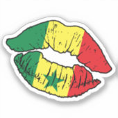 Sticker Sénégal Sénégalais Drapeau d'Amour (Recto)