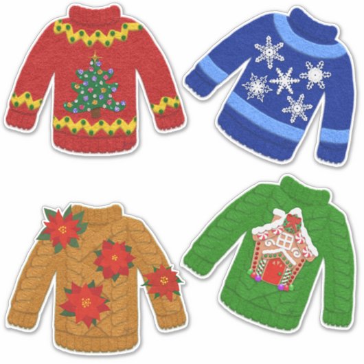 Sticker Sens Look Christmas Tackers Sweaters mignonnes (Devant)