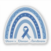 Sticker Sensibilisation à la maladie de Graves Arc en arc- (Devant)
