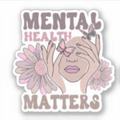 Sticker Sensibilisation à la santé mentale Importance Retr (Devant)