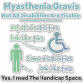Sticker Sensibilisation à Myasthenia Gravis (Devant)