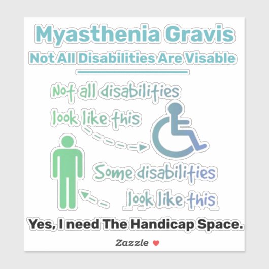 Sticker Sensibilisation à Myasthenia Gravis (Feuille)