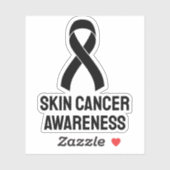 Sticker Sensibilisation au cancer de la peau Ruban noir (Feuille)