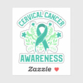 Sticker Sensibilisation au cancer du col de l'utérus Ruban (Feuille)