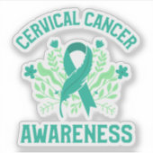Sticker Sensibilisation au cancer du col de l'utérus Ruban (Devant)