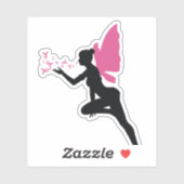 Sticker Sensibilisation au cancer du sein des fées (Feuille)