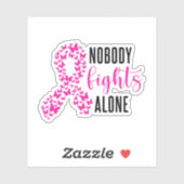 Sticker Sensibilisation au cancer du sein, personne ne com (Feuille)