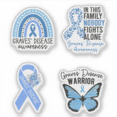 Sticker Sensibilisation aux maladies des graves, ruban ble (Devant)