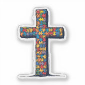 Sticker Sensibilisation sur l'autisme Mois Christ Religion (Devant)