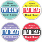 Sticker Sensibilité des sourds Difficile d'oreille sourde  (Devant)