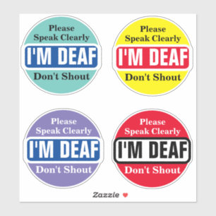 Sticker Sensibilité des sourds Difficile d'oreille sourde 