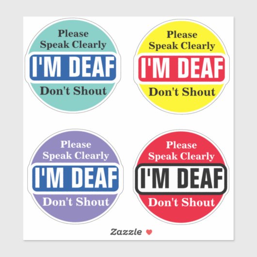Sticker Sensibilité des sourds Difficile d'oreille sourde  (Feuille)