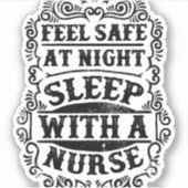 Sticker Sentez en sécurité la nuit avec une infirmière (Devant)