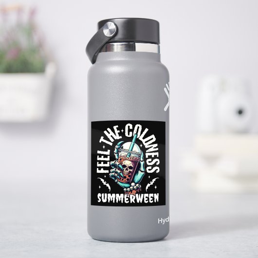 Sticker Sentez la fraîcheur de Summerween Crâne Bubble Tea (HydroFlask)