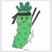 Sticker Sentez ma douleur Kawaii Wasabi Citation de nourri (Feuille)