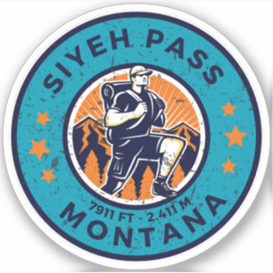 Sticker sentiers de randonnée Siyeh pass montana