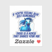 Sticker Sentiment de bleu, Cheval (Feuille)