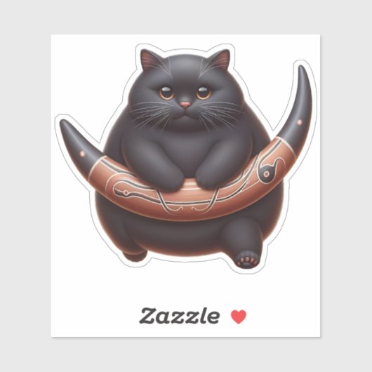 Sticker "Sentinelle de minuit - Chat Lune" (Feuille)