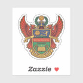 Sticker Sepak Takraw - logo de style héraldique (Feuille)