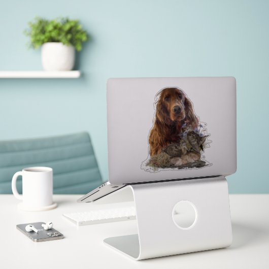 Sticker Séparateur irlandais avec bécasse (Ordinateur portable sur le bureau)