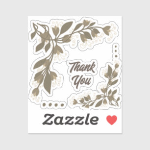 Sticker Sepia Floral Bonne journée