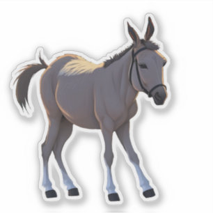 Sticker Seppel, petit âne à bavure