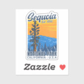 Sticker Sequoia National Park CA Instituted 1890 (Feuille)