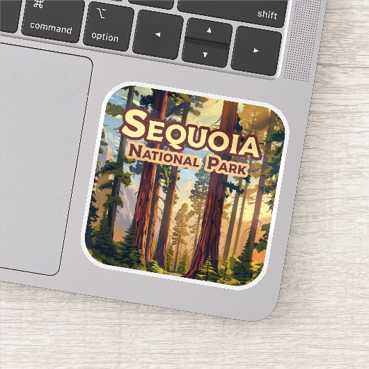 Sticker Sequoia National Park California Tree Retro (Détail)