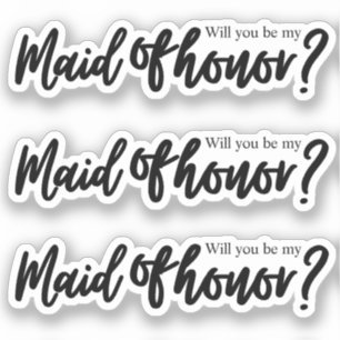 Sticker Seras-tu ma demoiselle d'honneur manuscrit
