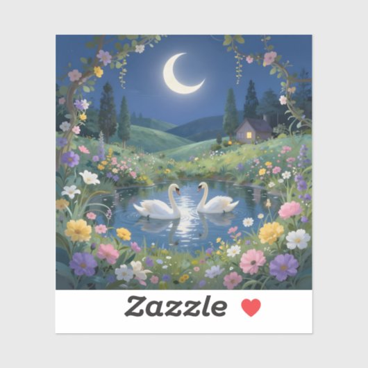 Sticker Sérénade au clair de lune - Vinyle carré (Feuille)