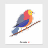 Sticker Sérénade chromatique : Oiseau sur branche (Feuille)