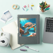 Sticker Serene 3D Sea Turtle dans Ocean Tranquille Marine  (Couverture iPad)