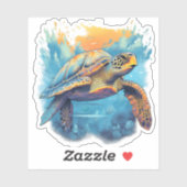 Sticker Serene Underwater Turtle Copy (Feuille)