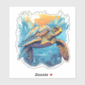 Sticker Serene Underwater Turtle Copy (Feuille)