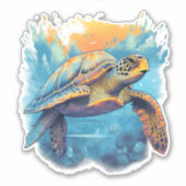 Sticker Serene Underwater Turtle Copy (Devant)