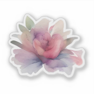 Sticker Sérénité en fleurs : Fleur aquarelle abstraite