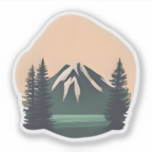 Sticker Sérénité enneigée - Paysage de montagne majestueux