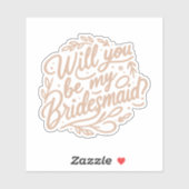 Sticker Serez-Vous Ma Femme D'Accueil ? Élégant rose de fe (Feuille)