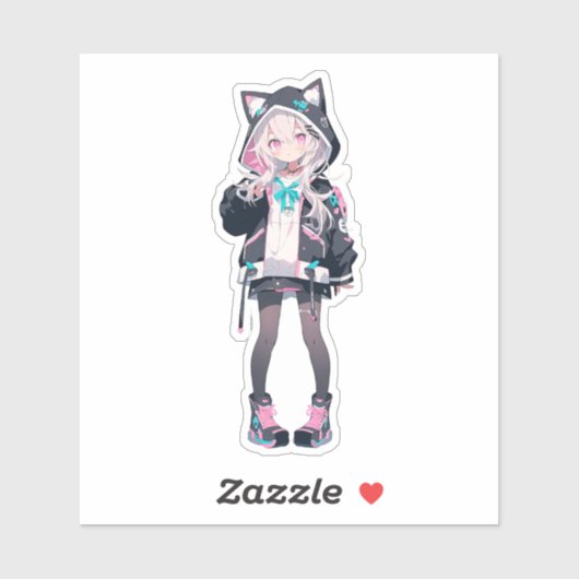 Sticker Série Anime Girl (Feuille)