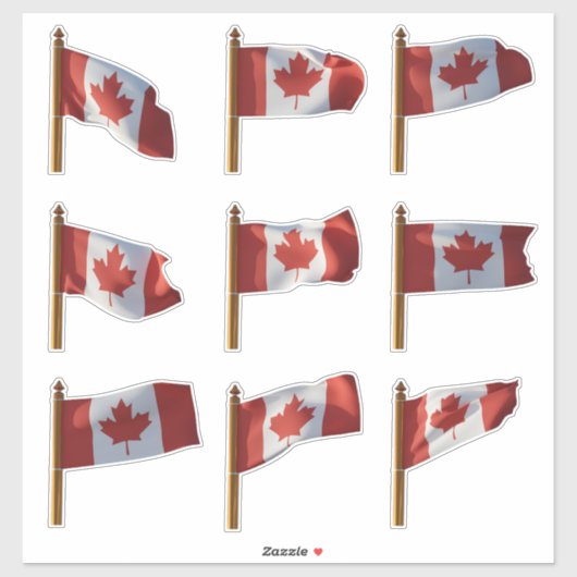 Sticker Série de drapeaux canadiens en berne IV (Feuille)