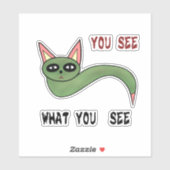 Sticker Serpent à chat drôle (Feuille)