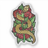 Sticker Serpent à fleurs (Devant)