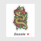 Sticker Serpent à fleurs (Feuille)