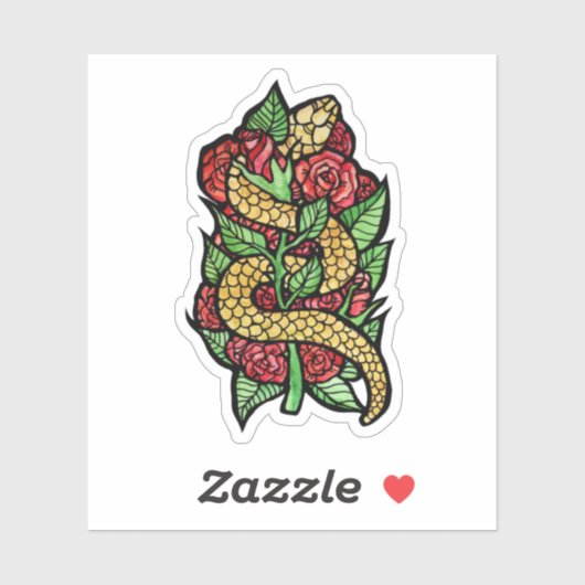 Sticker Serpent à fleurs (Feuille)