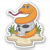 Sticker Serpent avec crâne (Devant)