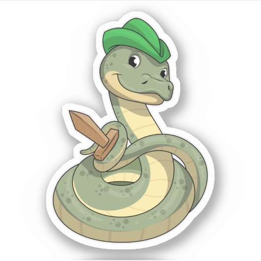 Sticker Serpent avec épée (Devant)
