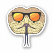 Sticker Serpent avec lunettes de soleil (Devant)