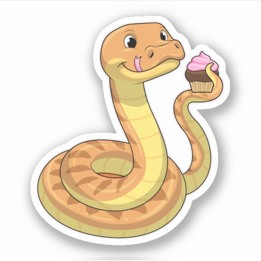 Sticker Serpent avec muffin (Devant)