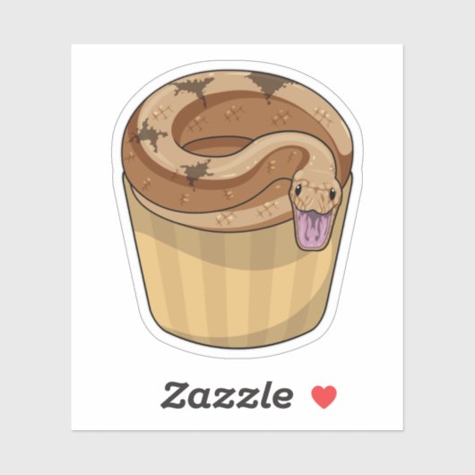 Sticker Serpent avec muffin (Feuille)